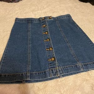 Button down jean skirt